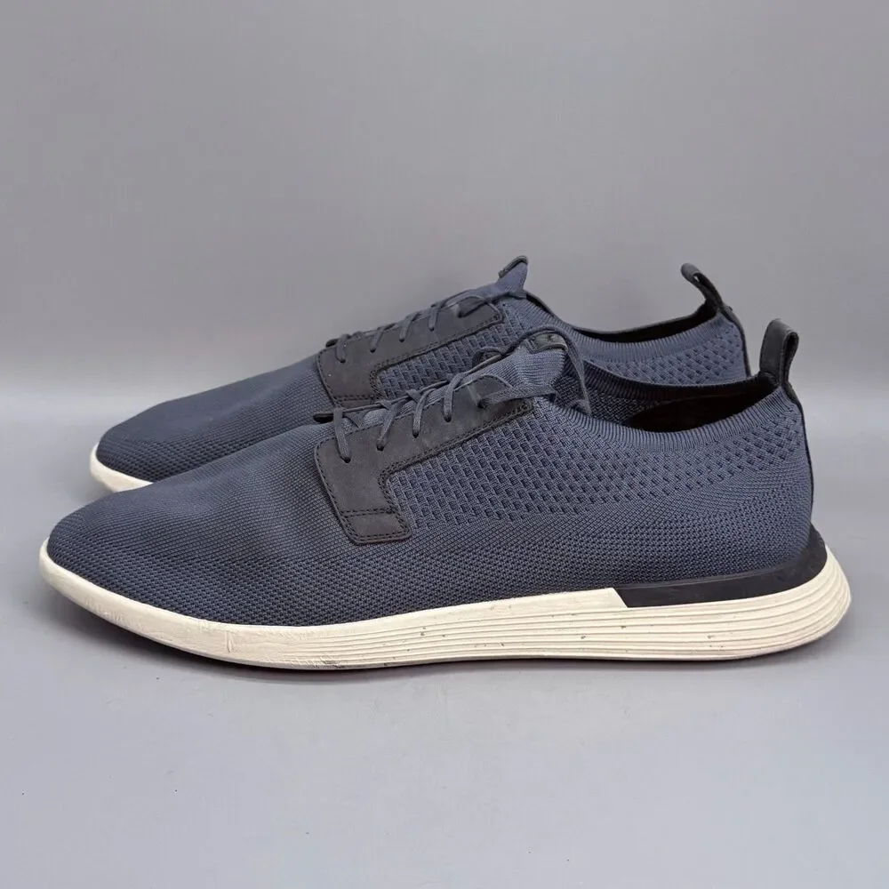 Wolf & Shepherd Swift Knit Mens 14 Navy White Mesh Low Top Derby Sneakers Shoes